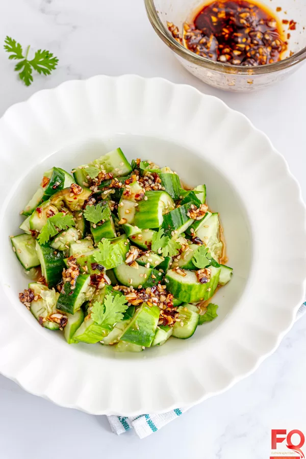 9-Smashed Cucumber salad